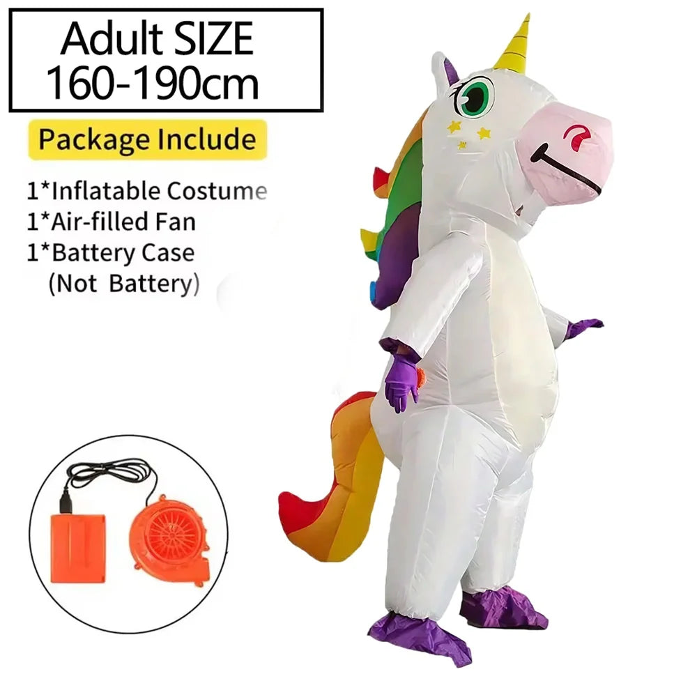Creations Inflatable Costume Adult, Full Body Riding a Unicorn Blow up Costume for Halloween Inflatables Party