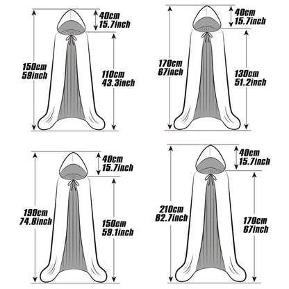 Black Hooded Halloween Cloak – Vampire, Witch & Devil Costume for Kids, Perfect for Cosplay & Parties