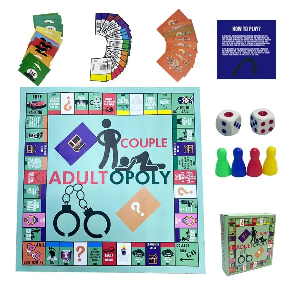 Adultopoly Couple Game – Romantic Board Game for Valentine’s, Him & Her