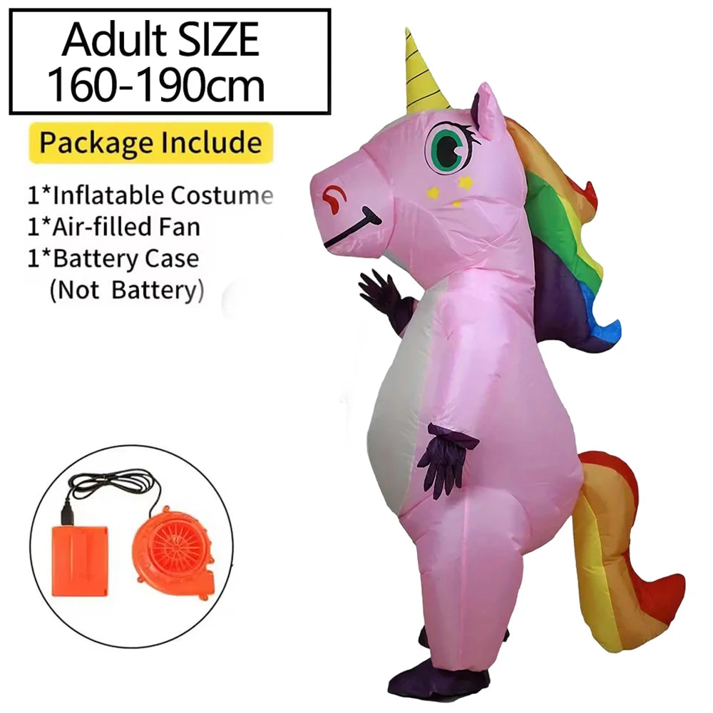 Creations Inflatable Costume Adult, Full Body Riding a Unicorn Blow up Costume for Halloween Inflatables Party