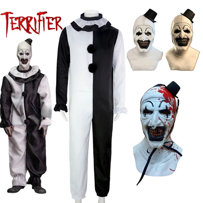 Art the Clown Costume – Terrifier 2 Cosplay Jumpsuit & Mask | Halloween Outfit for Men & Women