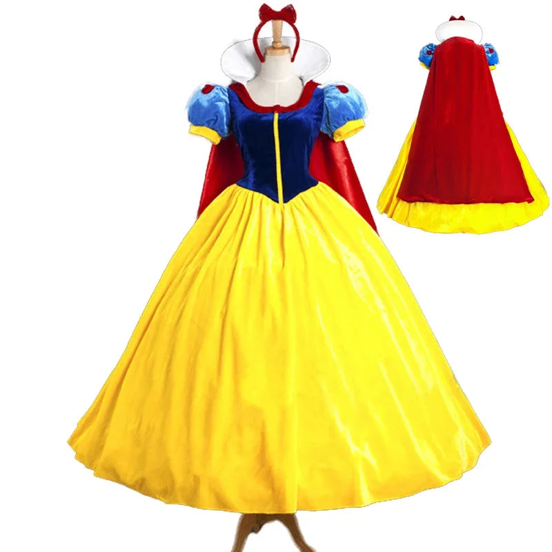 Snow White Princess Costume – Adult Women’s Halloween Cosplay Dress Plus Size Available