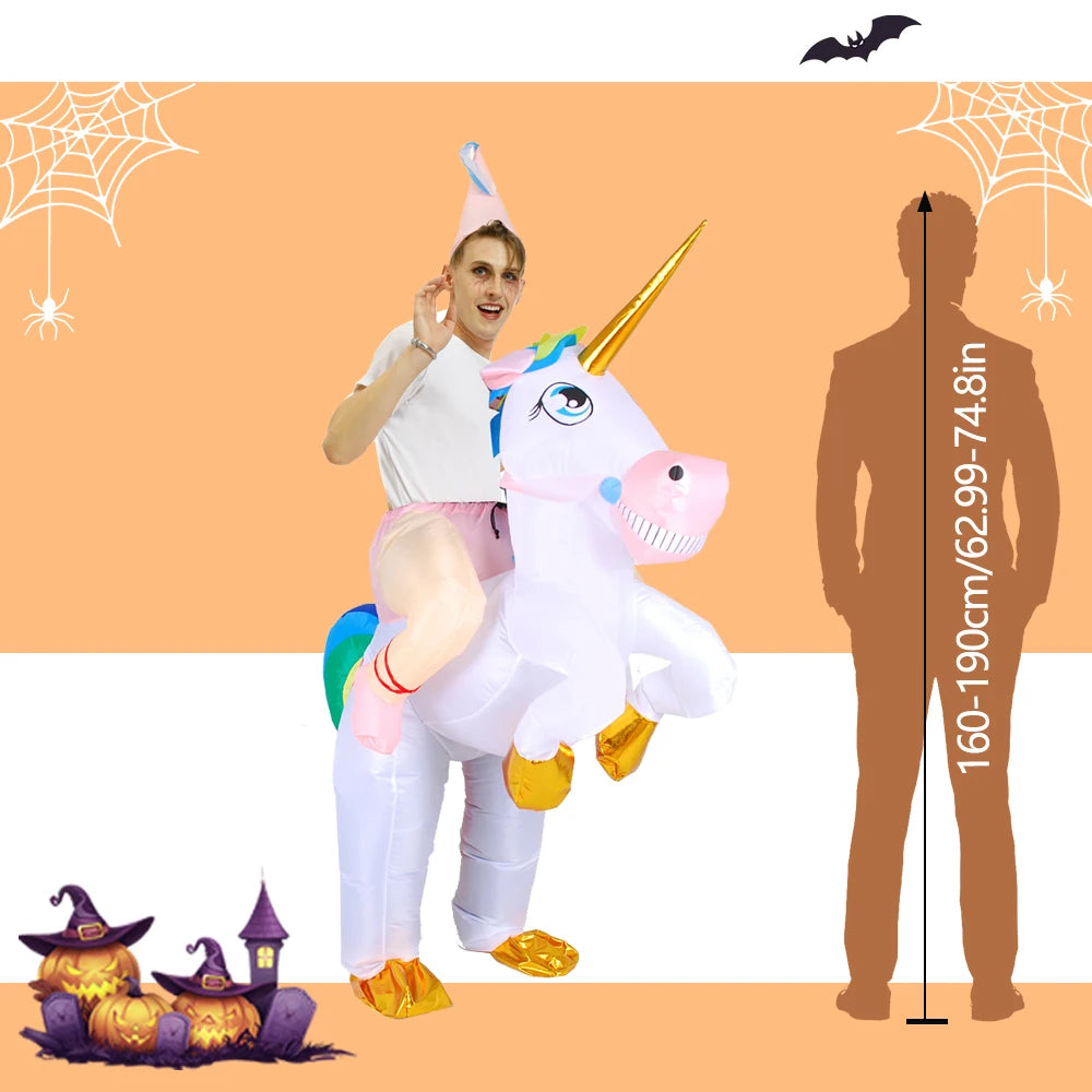Cute Unicorn Inflatable Costume Halloween Party Cosplay Costumes Party Dress up for Halloween, Easter Christmas