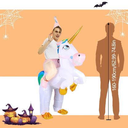 Cute Unicorn Inflatable Costume Halloween Party Cosplay Costumes Party Dress up for Halloween, Easter Christmas