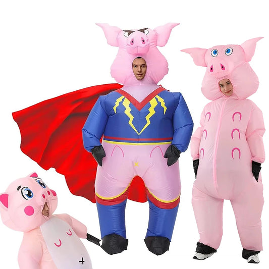 Inflatable Pig Costume Super Hero Pig Costumes Halloween Costumes for Adult
