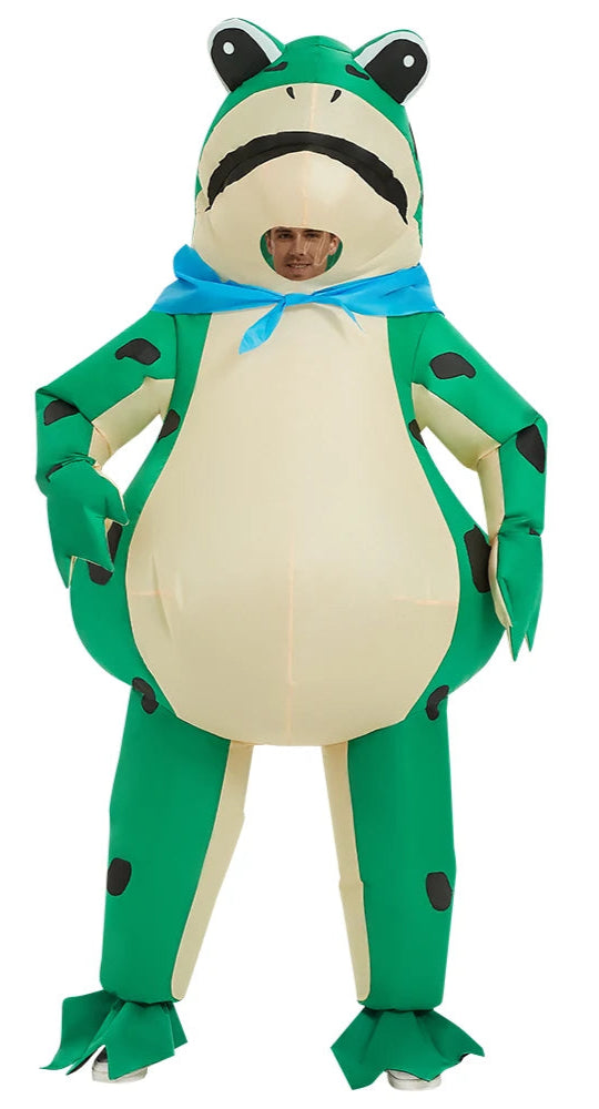 Inflatable Frog Costume Funny Full Body Blow up Cosplay Costume Suit for Adult Halloween Party Costume for Adult Role Play
