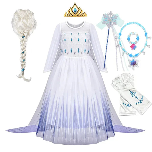 Sparkling Elsa & Anna Princess Dresses for Girls - Enchanting Frozen Cosplay Costumes for Birthdays & Carnivals