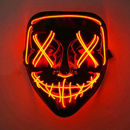 LED Glowing Purge Mask – Scary Light Up Halloween Cosplay & Party Costume