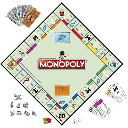 Monopoly Classic Edition – Real Estate Tycoon Tabletop Game for Family & Friends