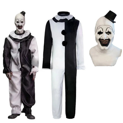 Art the Clown Costume – Terrifier 2 Cosplay Jumpsuit & Mask | Halloween Outfit for Men & Women