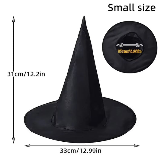 1–12PCS Halloween 2025 Black Witch Hat Hanging Decorations – Spooky Party Favors & Costume Accessories for Adults and Kids