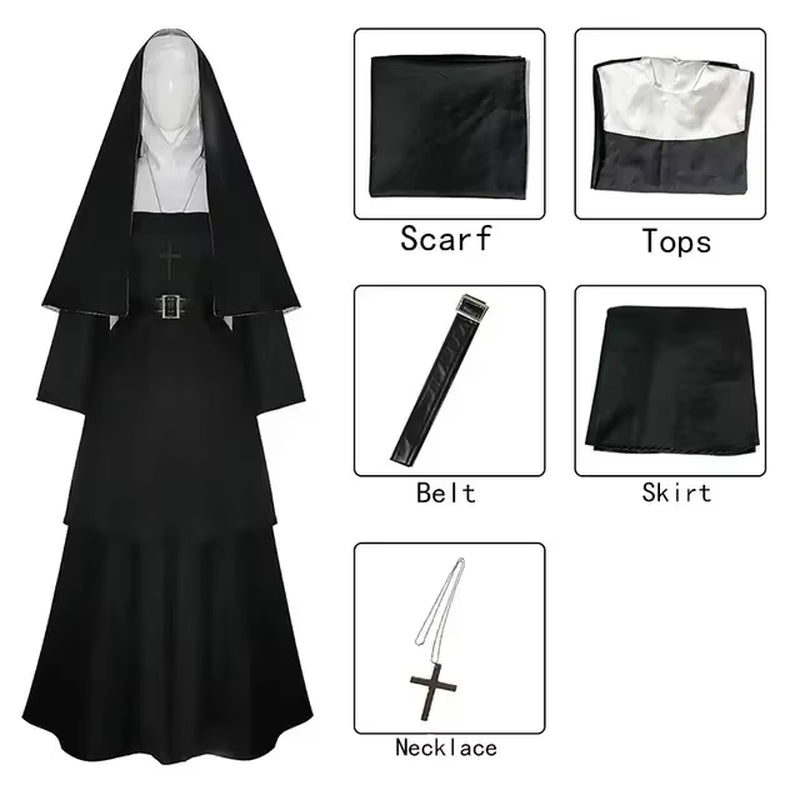 Halloween the Nun Cosplay Mask Costume Horror Films Cosplay Halloween Costume the Conjuring Halloween Costume Mask