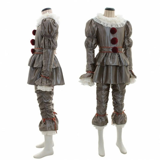 Pennywise Clown Cosplay Costume – Scary IT Movie Outfit for Men & Women, Halloween & Party Horror Uniform